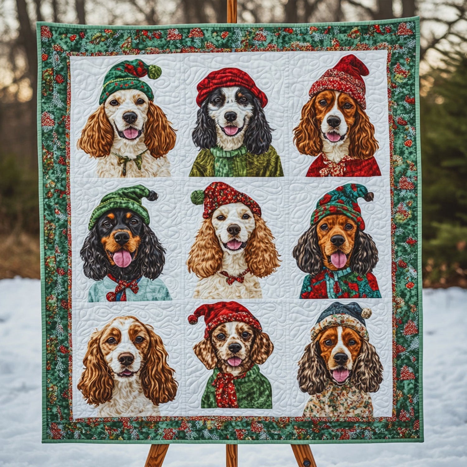 Spaniel Winter Dreams Quilted Blanket Dog And Owner Gift Ideas