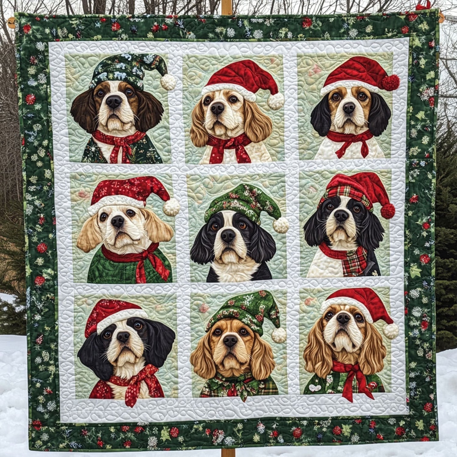 Spaniel Winter Escape Quilted Blanket Dog And Owner Gift Ideas