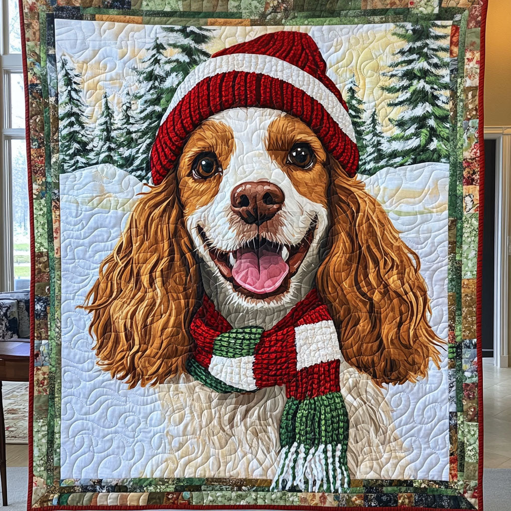 Spaniel Winter Magic Quilted Blanket Dog And Owner Gift Ideas