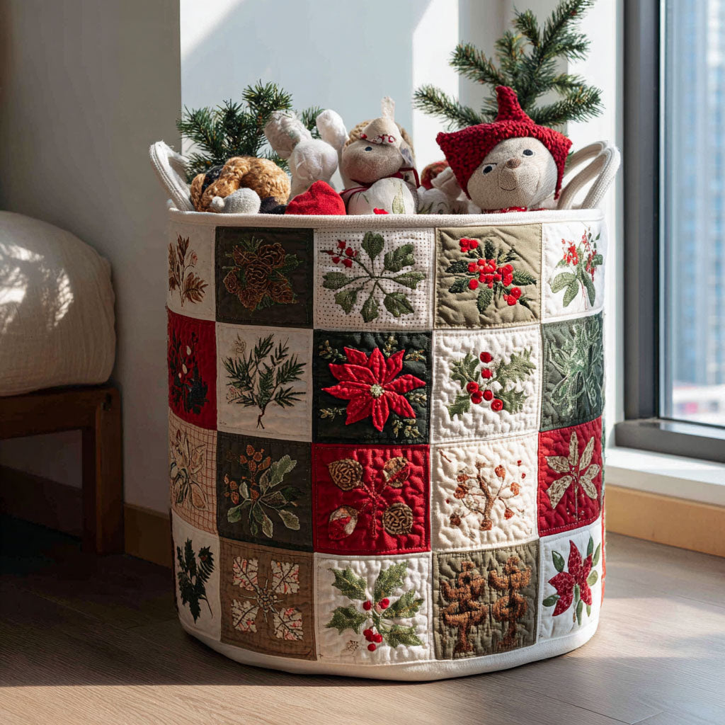Spark Of Noel Quilted Laundry Basket Great Stocking Stuffer
