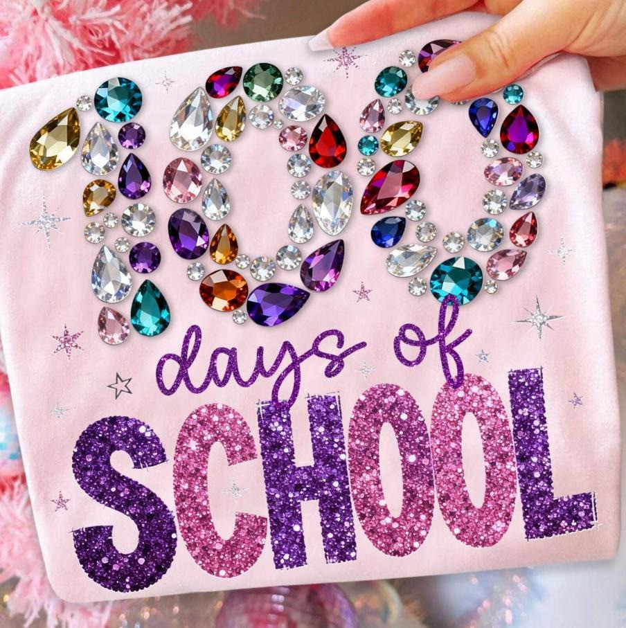 Sparkled 100 Days Of School Shirt Cute School Outfits Gifts Idea For Student
