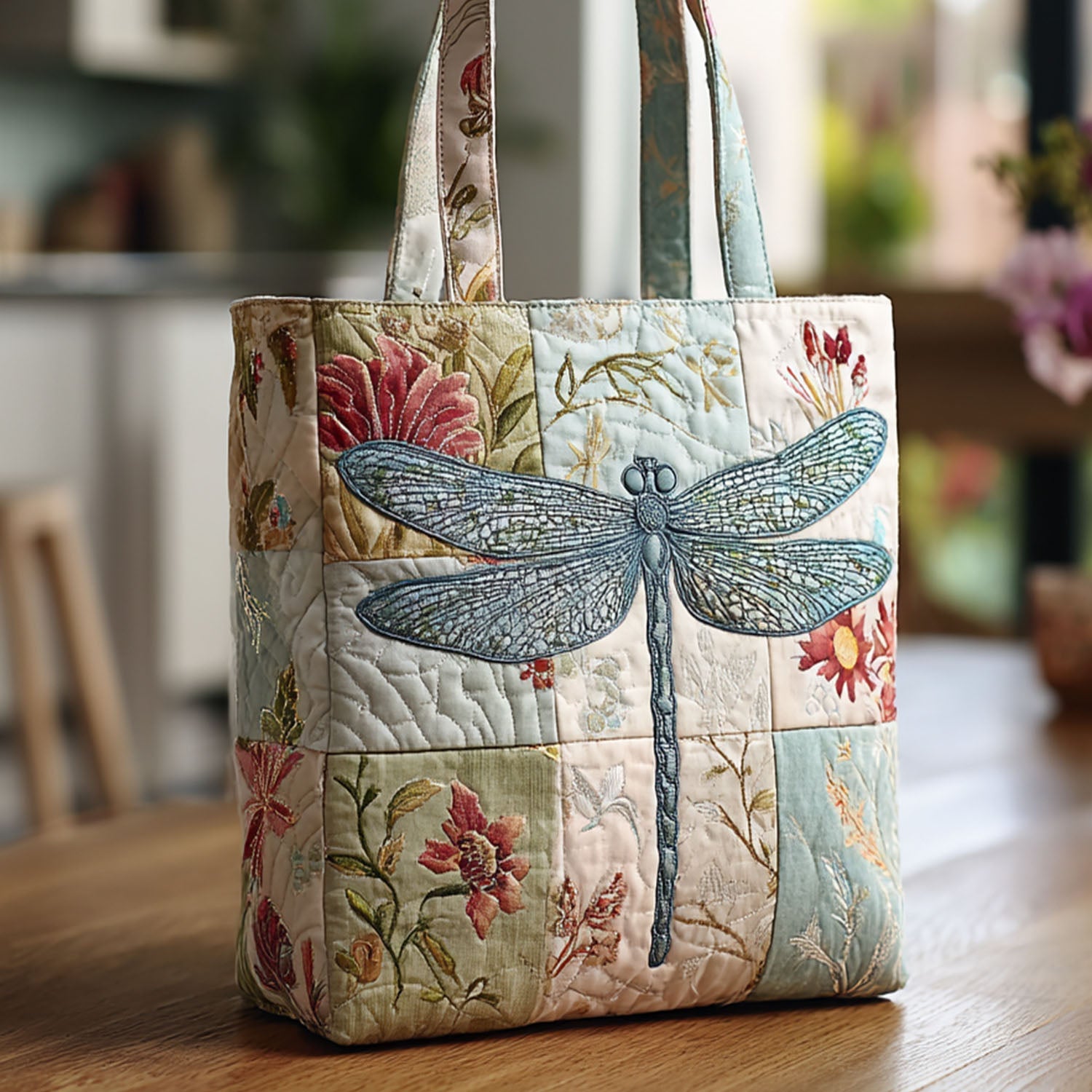 Sparklefly Quilted Tote Bag Dragonfly Lover Gifts For Women
