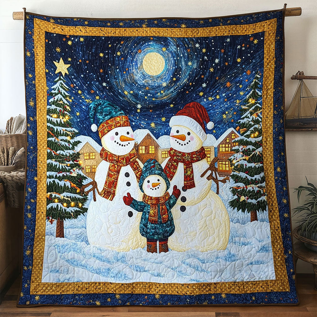 Sparkling Joy Snowman Quilt Blanket Queen Size Blanket Snowman Gifts For Adults