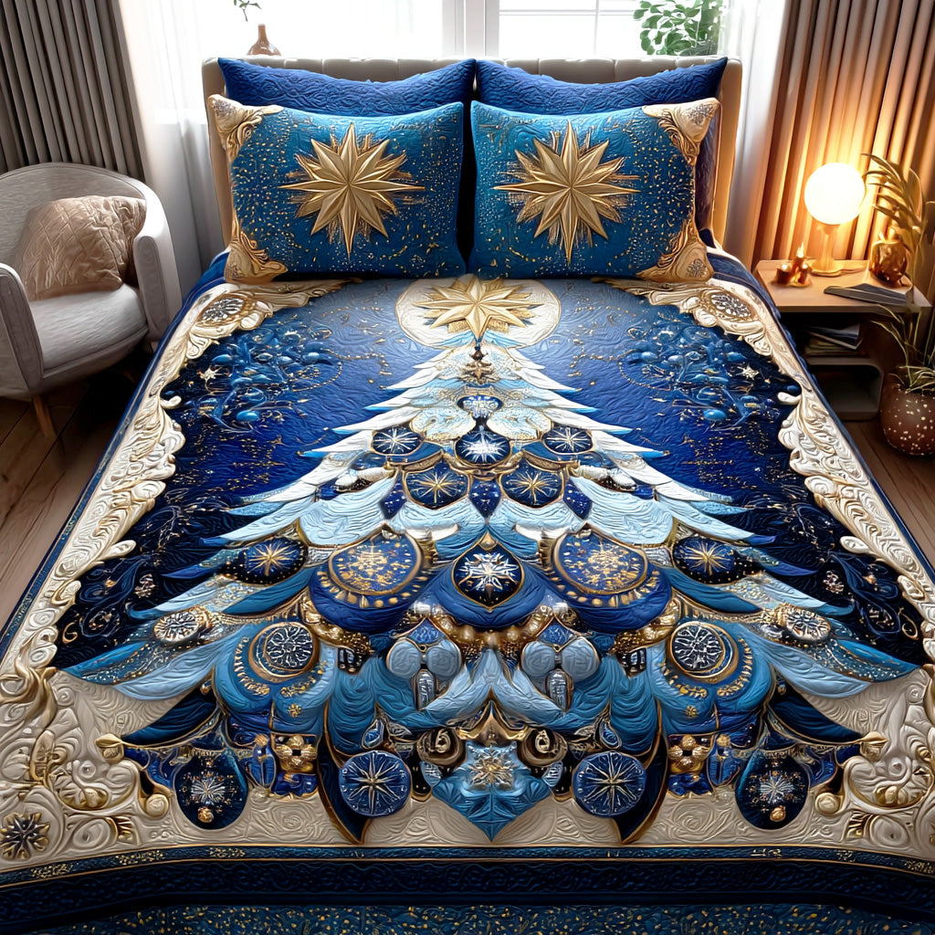 Sparkling Tree Charm Quilted Bedding Set Luxury Comforter Gift Set for Him or Her