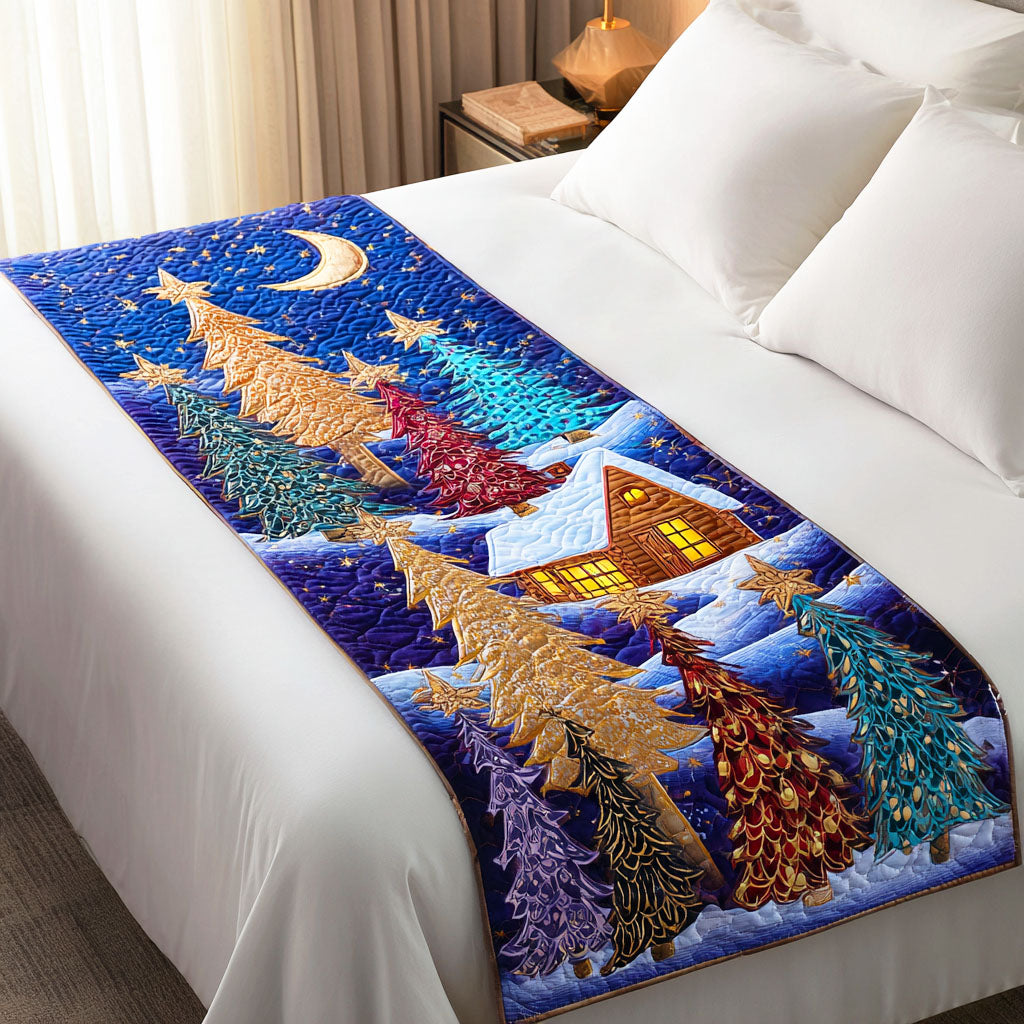 Sparkling Tree Quilted Bed Runner Christmas Bed Runner Best Christmas Gifts 2025