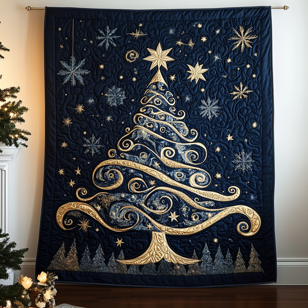 Sparkling Tree Quilted Blanket Christmas Gifts For Husband