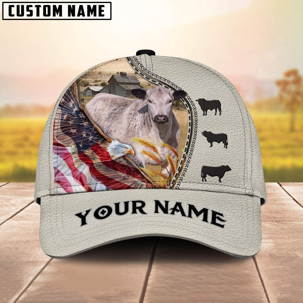 Speakle Park Eagle US Flag Leather Pattern Customized 3D Cap Farmer Baseball Cap Gift For Farmer