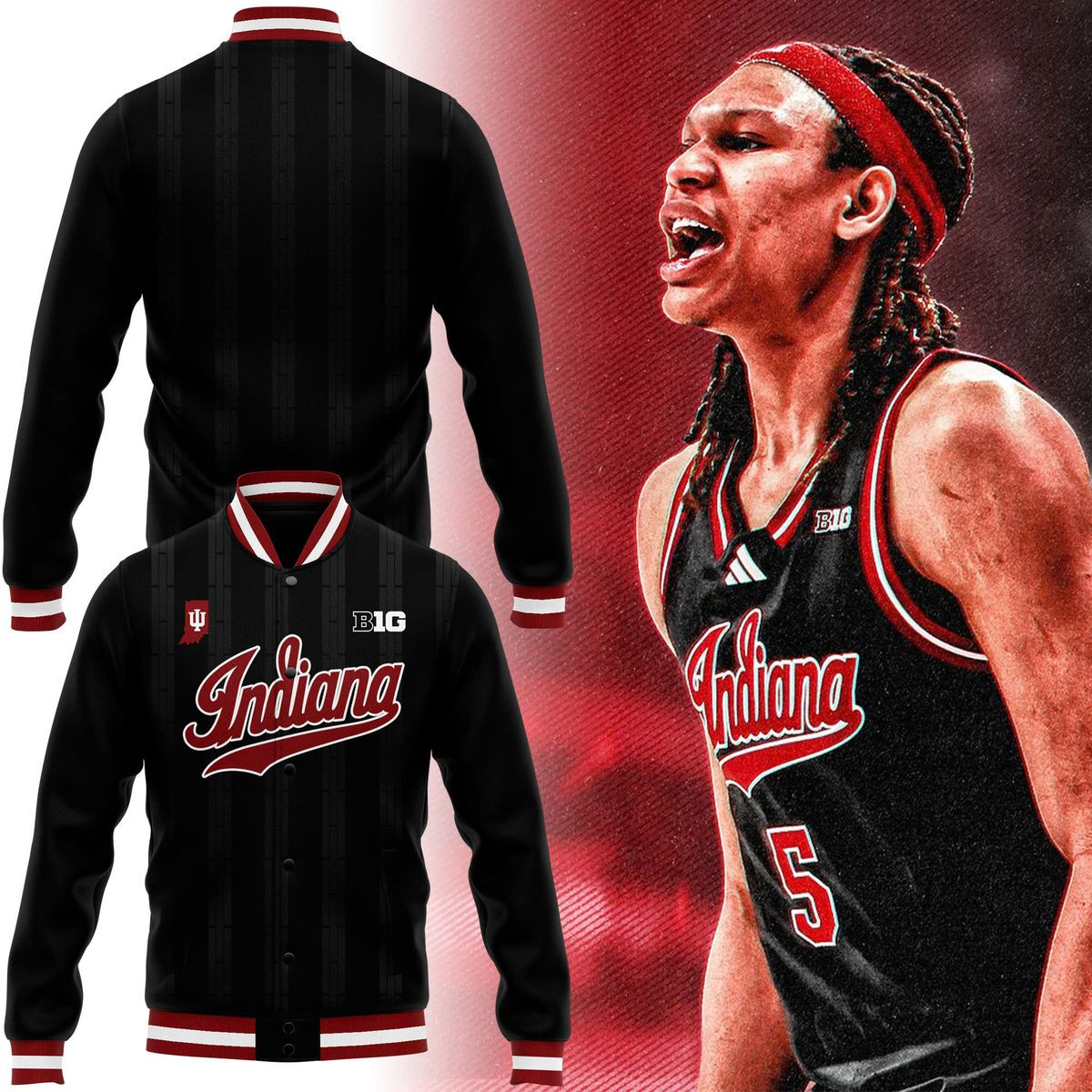 Special Black Uniform Indiana Basketball Jacket Presents For Basketball Fans