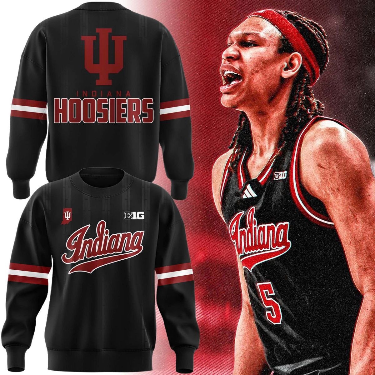 Special Black Uniform Indiana Basketball Sweatshirt Unique Gifts For Basketball Lovers