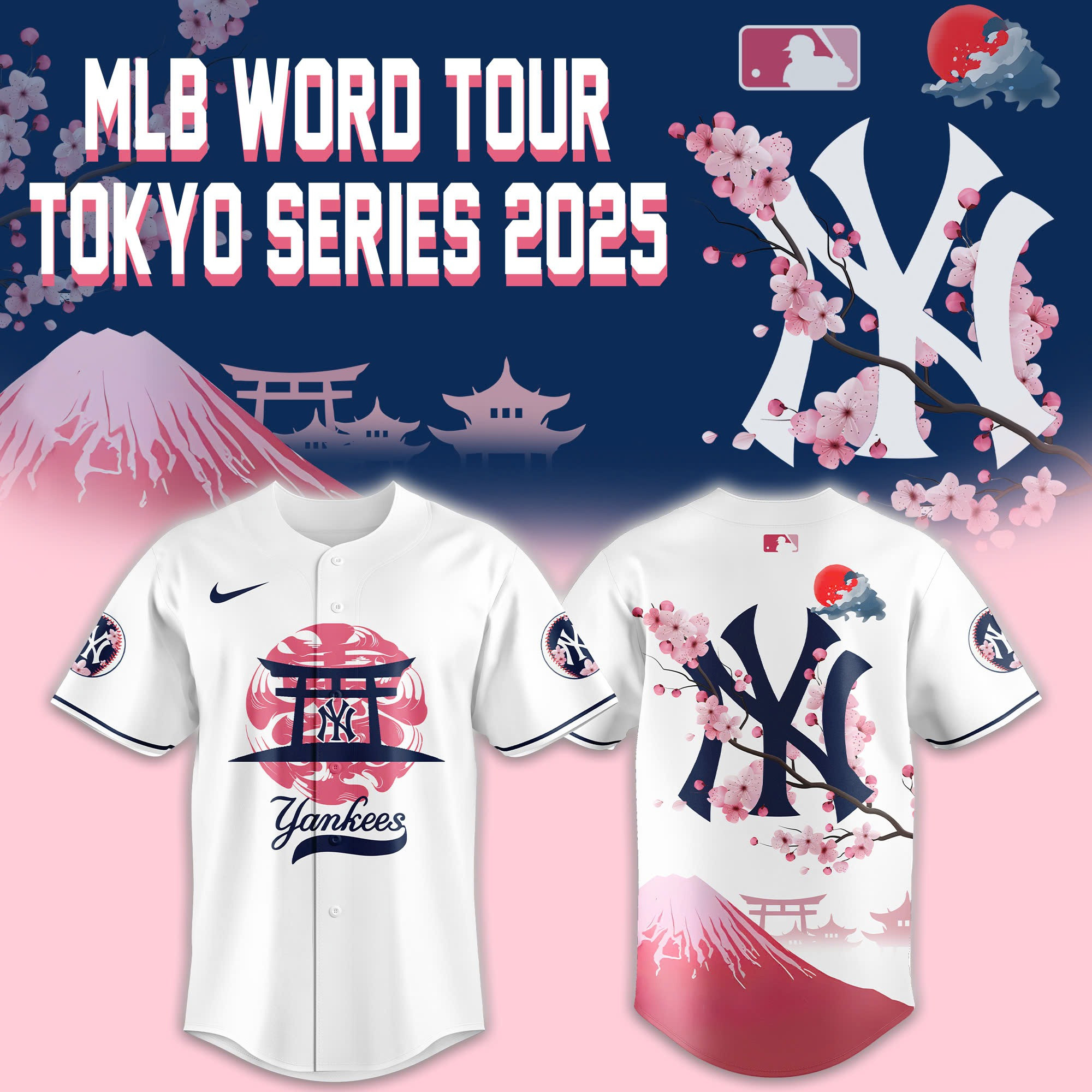 Special New New York Yankees Fuji Mount Tokyo Series2025 Baseball Jersey Gift For Him