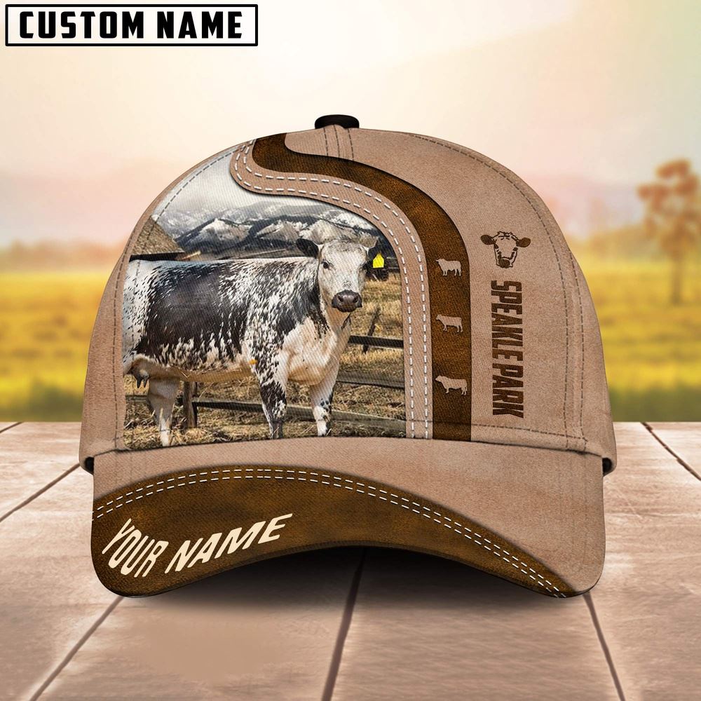 Speckle Park Custom Name Light Brown Cap Farmer Baseball Cap Gift For Farmer
