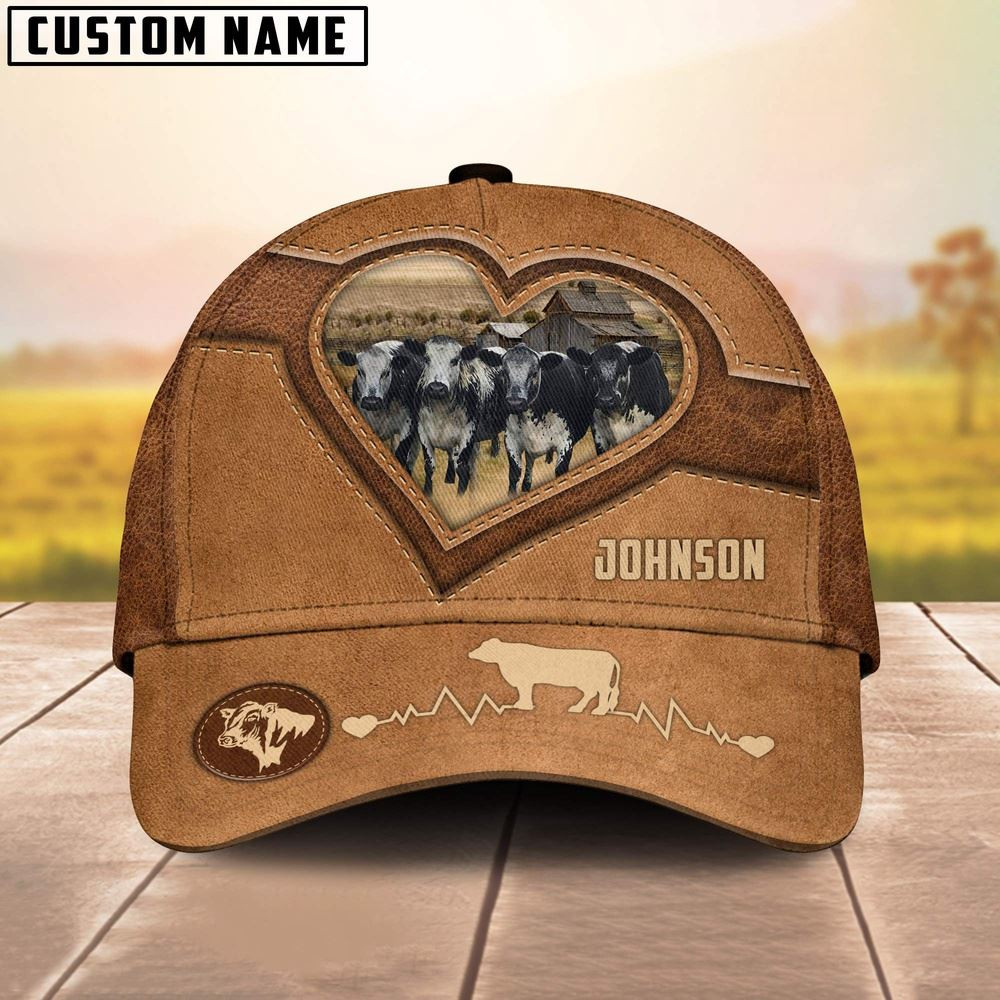 Speckle Park Heart Shaped Style Customized Name Cap Farmer Baseball Cap Gift For Farmer