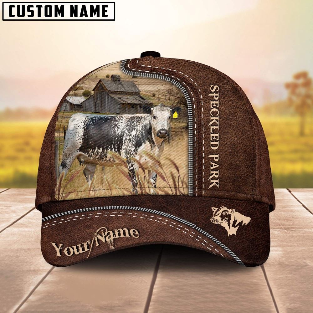 Speckled Park Customized Name Leather Pattern Cap Farmer Baseball Cap Gift For Farmer