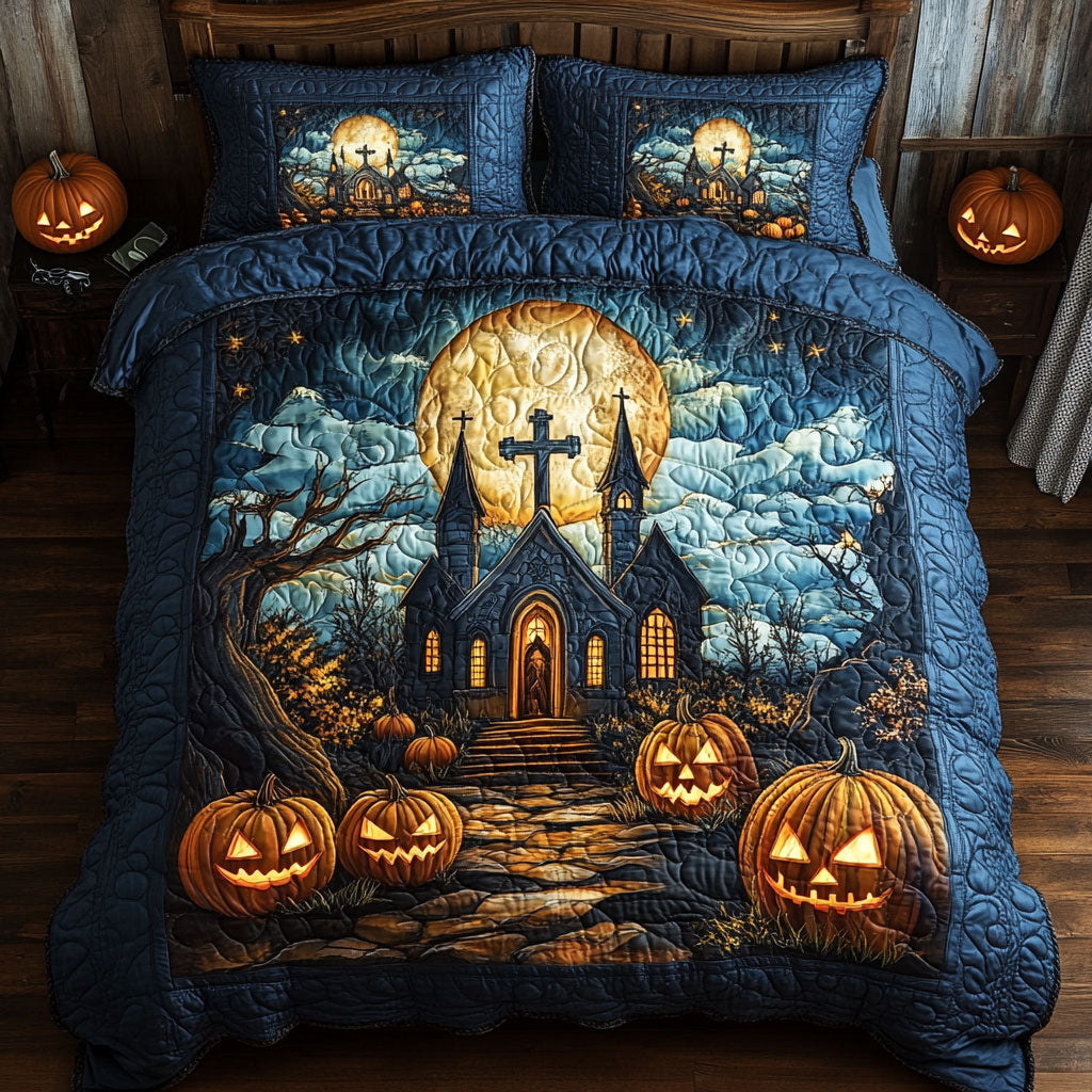 Spectral Moonlight Quilt Bedding Set Twin Duvet Covers Spooky Gift for Fantasy Lovers