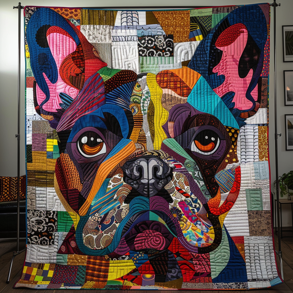 Spectrum Snouts Quilted Blanket Gifts For Frenchie Lovers