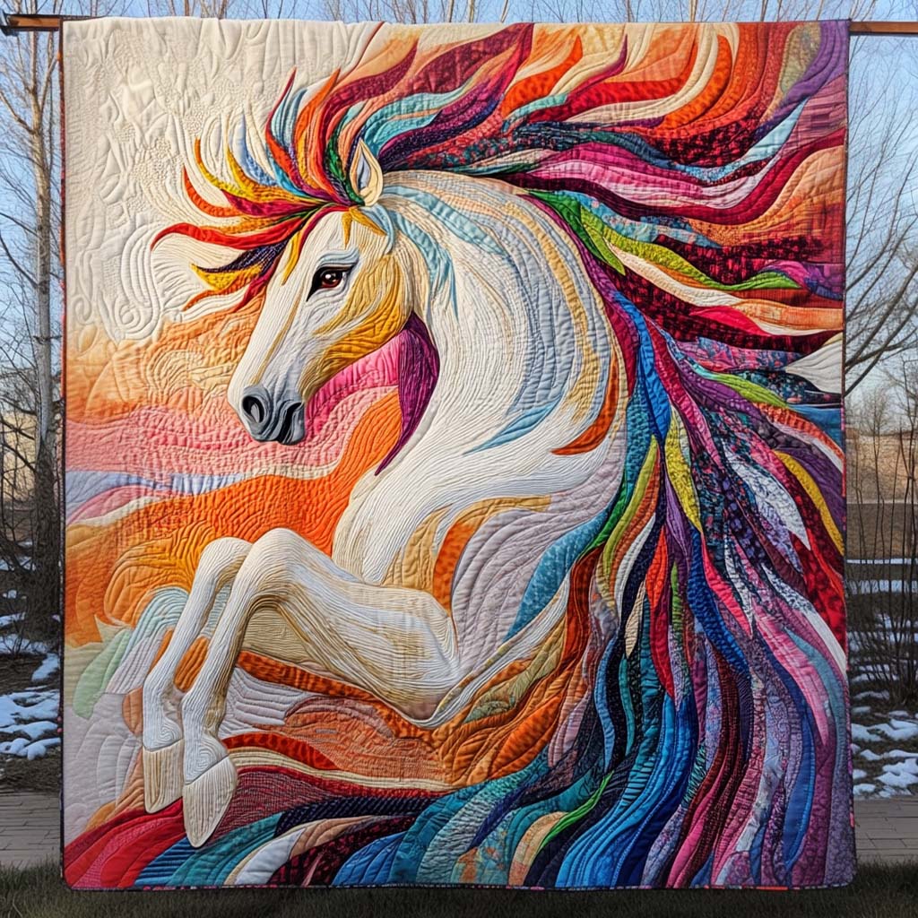 Spectrum Stallion Quilted Blanket Luxury Gifts For Horse Lovers