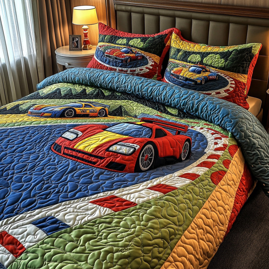 Speed King Quilted Bedding Set Duvet Cover Merchandise Gifts For A Drag Racer