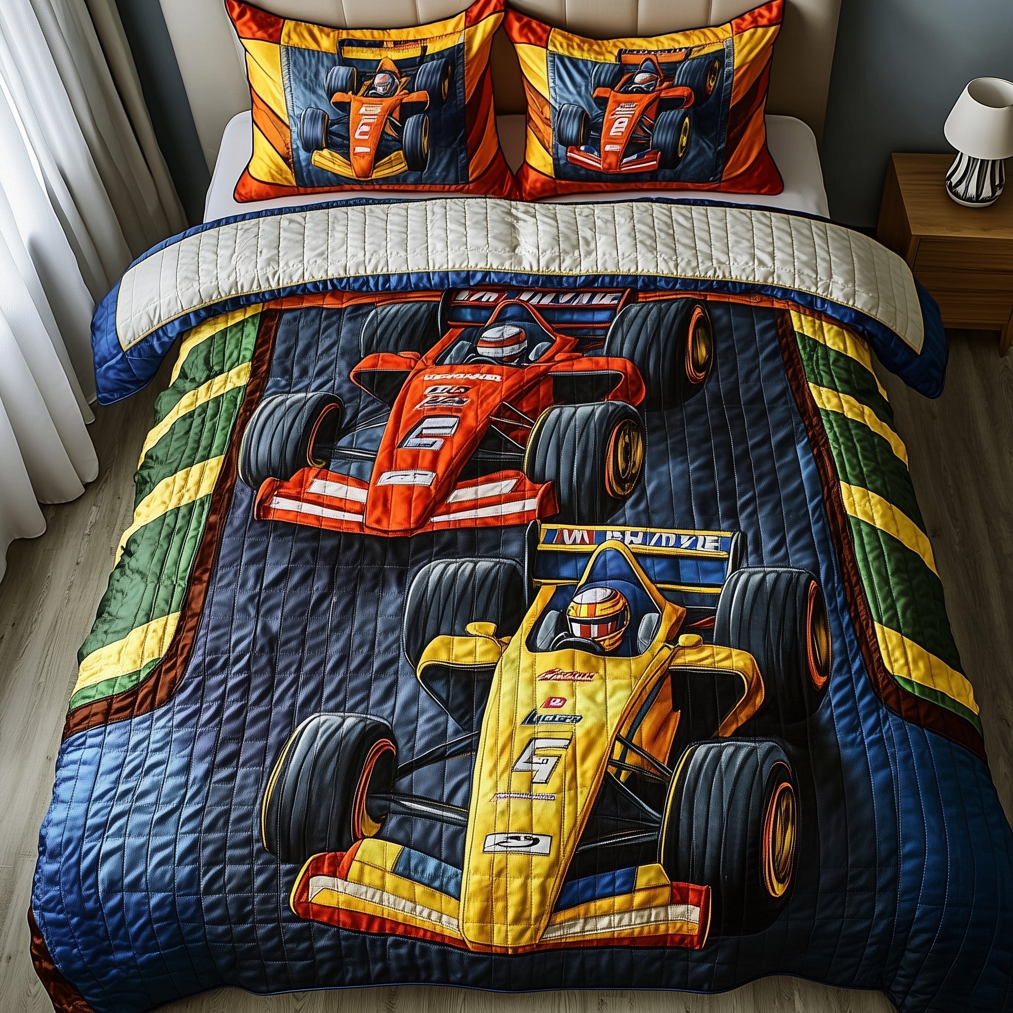 Speed King Quilted Bedding Set Duvet Cover Merchandise Motorsport Gifts For Him