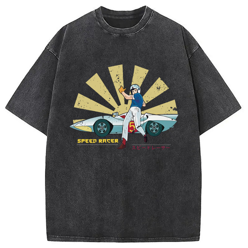 Speed Racer Retro Japanese Washed T-Shirt Funny Aesthetic Trendy Apparel Gifts For Brother