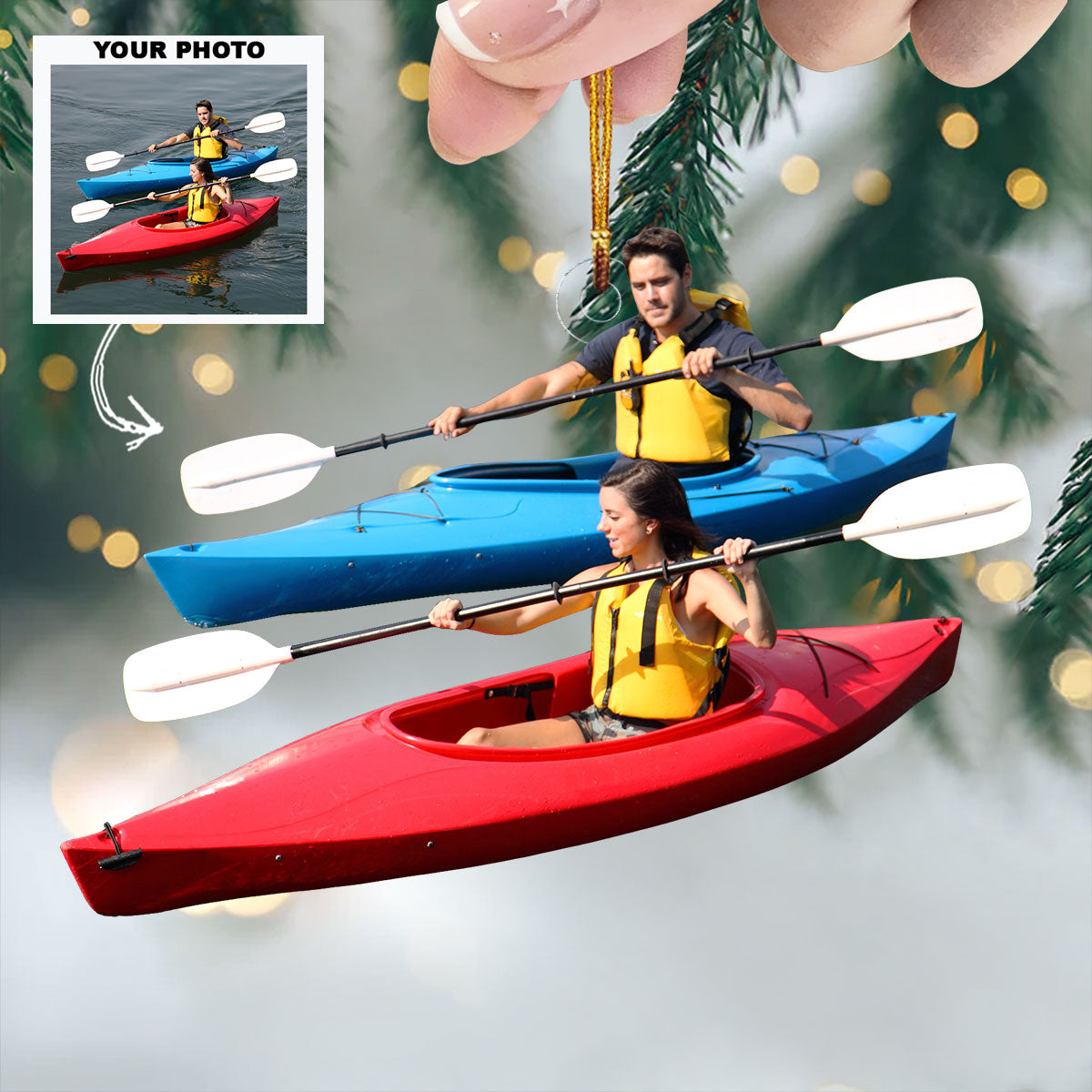 Spending Time Together Personalized Photo Mica Ornament Christmas Gift For Couple