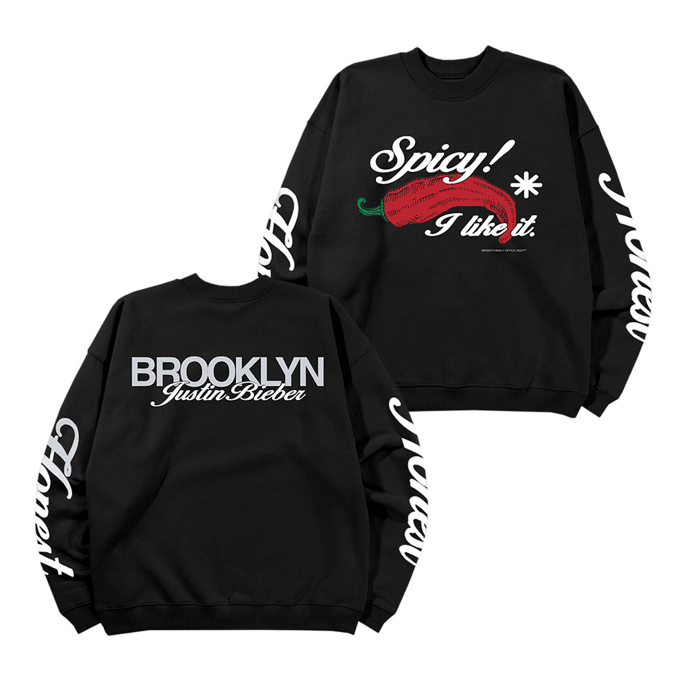 Spicy x Brooklyn Justin Bieber Sweatshirt Justin Bieber Tour 2026 Apparel Music Lover Gift Ideas