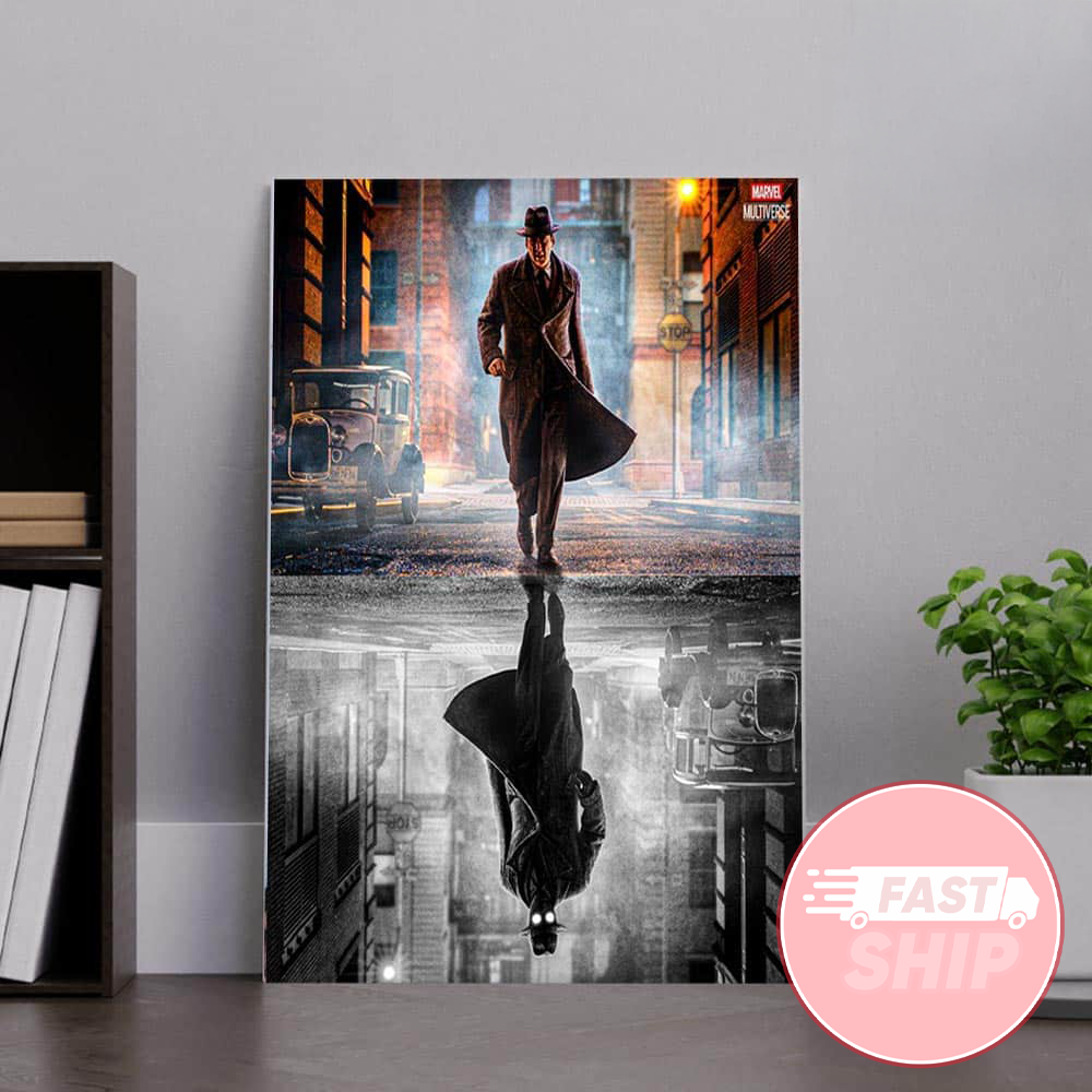 Spider Noir 2026 Marvel Multiverse Detective Noir Poster 1930s Vintage Crime City Artwork Superhero Shadow Reflection Poster