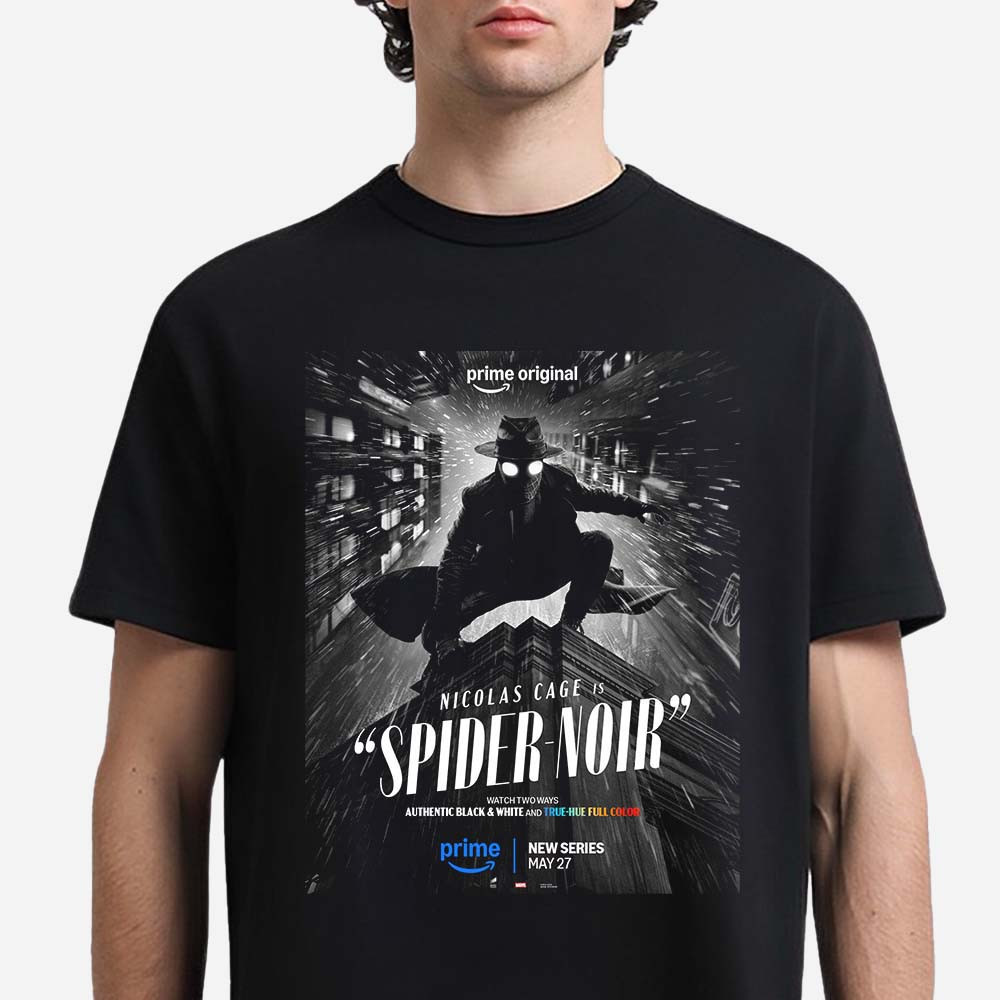 Spider Noir Starring Nicolas Cage New Series Poster T-Shirt Spider Noir Clothes Husband Gift Idea