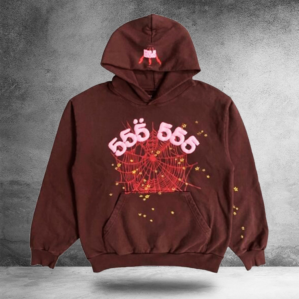 Spider Worldwide Brown And Pink Hoodie 555555 Hoodie Gifts For Men Women