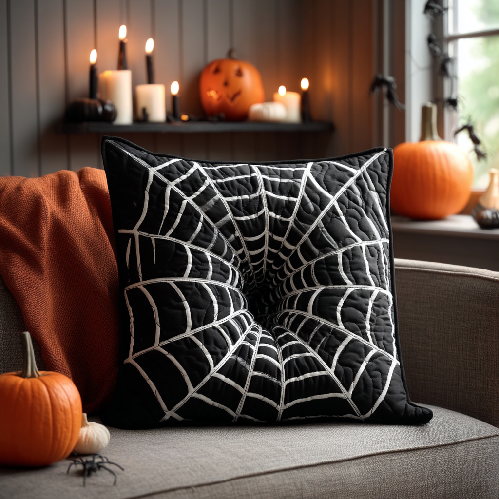 Spiderfall Quilted Pillow Case Decorative Pillow Cases Gift For Halloween