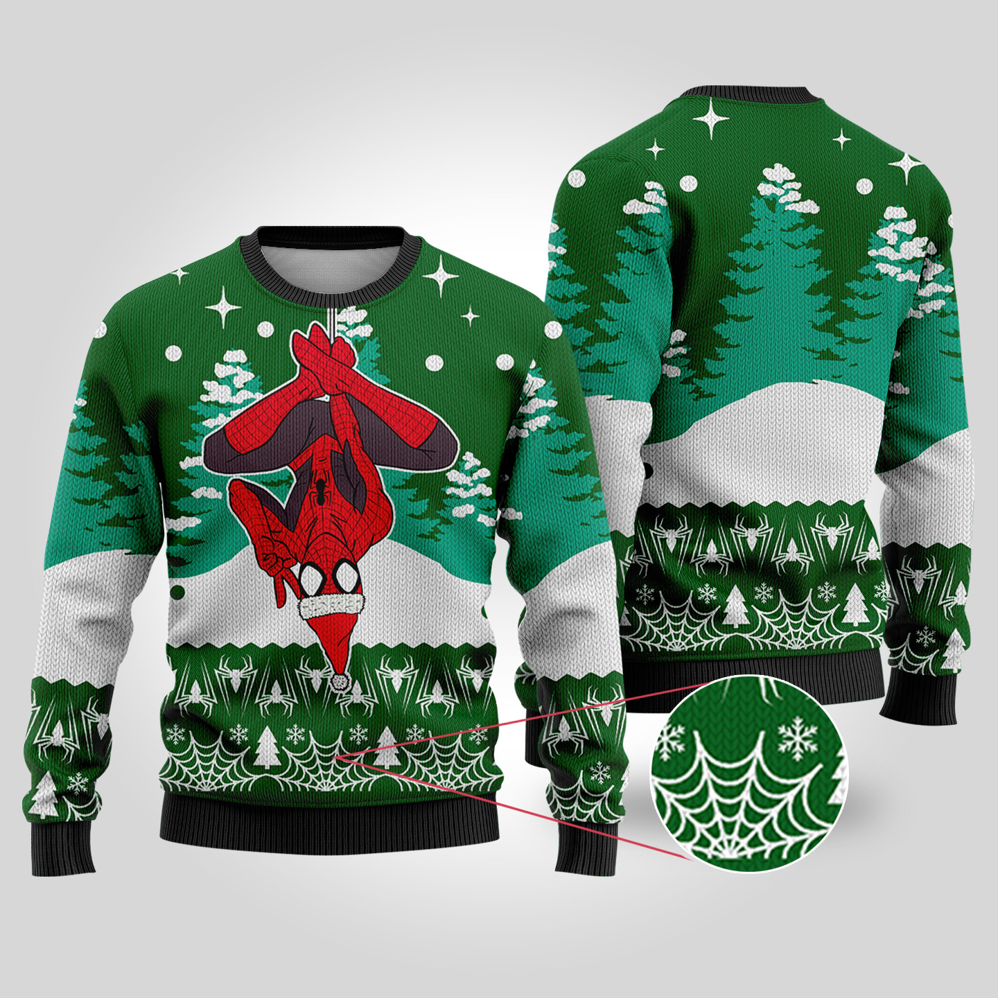 Spiderman Christmas Sweater Forest Green Exclusive Christmas Sweater Merch Gift Edition