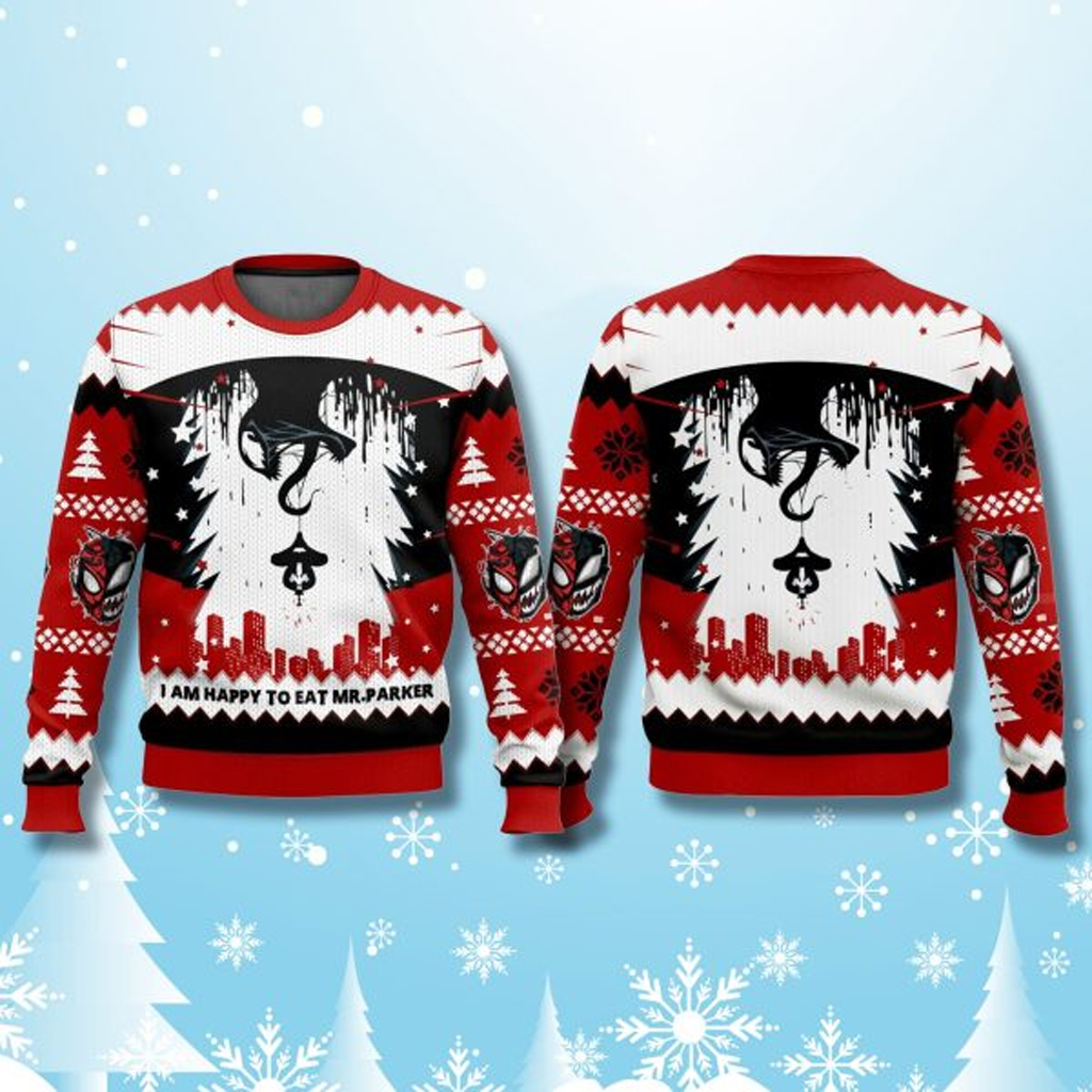 Spiderman Venom I Am Happy To eat Me Parker Ugly Sweater Unique Christmas Gifts For Him