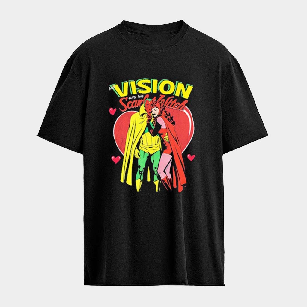 Spidey Wedding The Vision Scarlet Witch Heart T-Shirt Anniversary Gifts For Couples