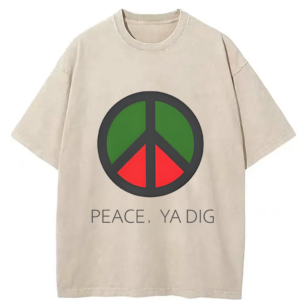 Spike Lee Peace Ya Dig Washed T-Shirt Funny Aesthetic Trendy Apparel Gifts For Friends