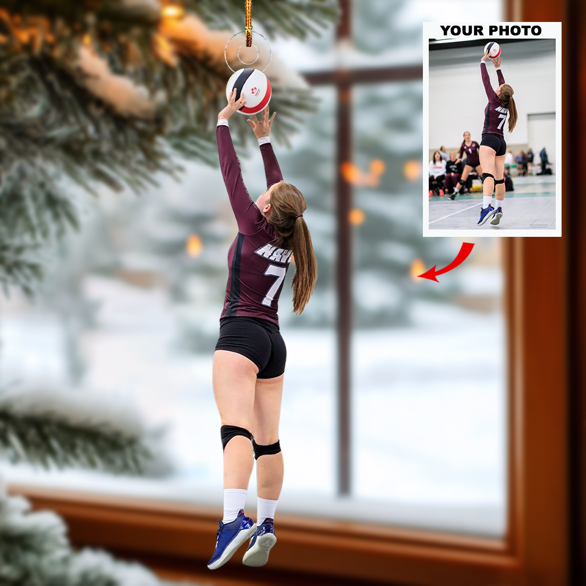 Spike Master Personalized Photo Mica Ornament Christmas Gift For Volleyball Lover Voll