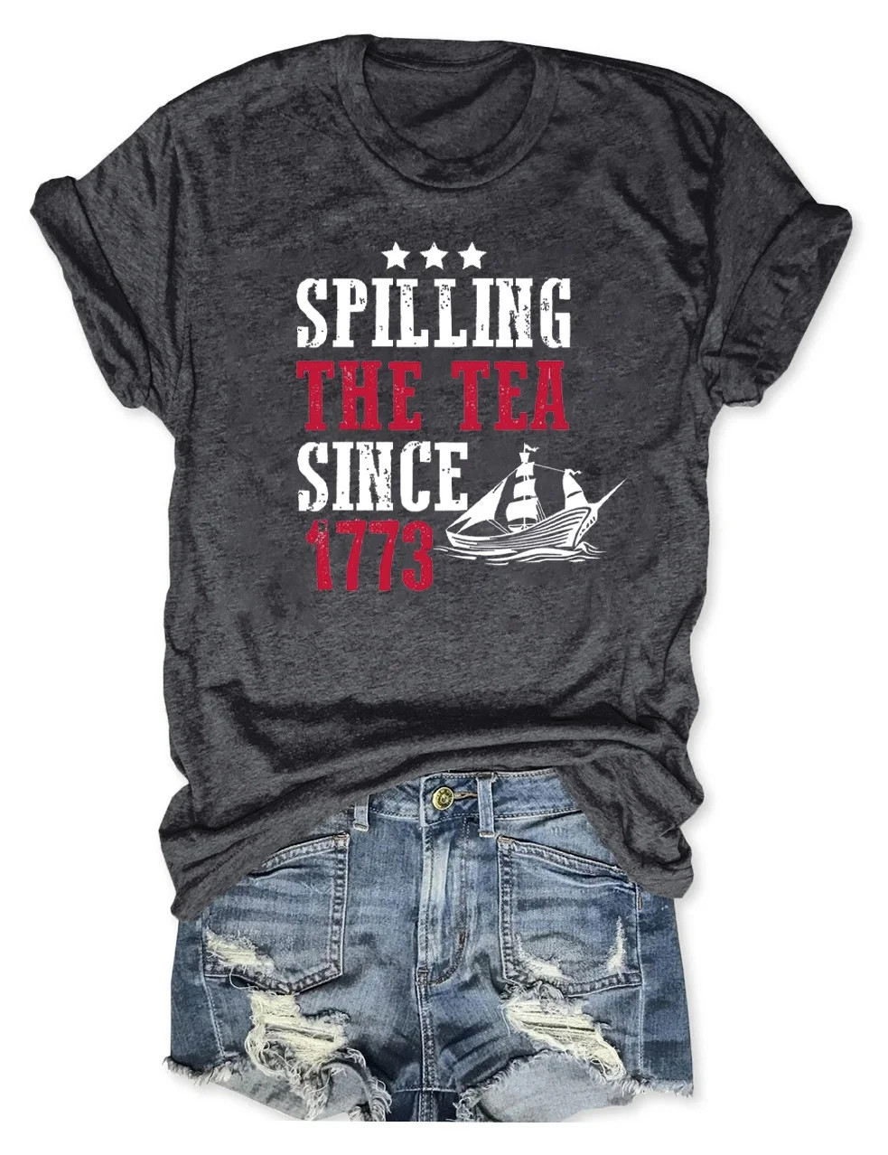 Spilling The Tea Since 1773 T-Shirt Funny Patriotic History Gift For Supporters