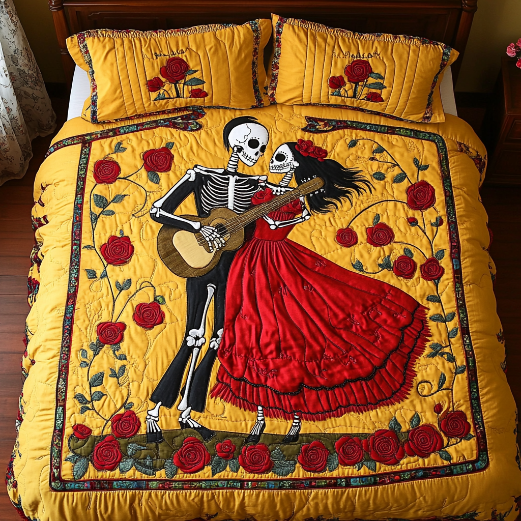 Spirit Bloom Quilted Bedding Set Holiday Duvet Covers Best Mexican Gifts