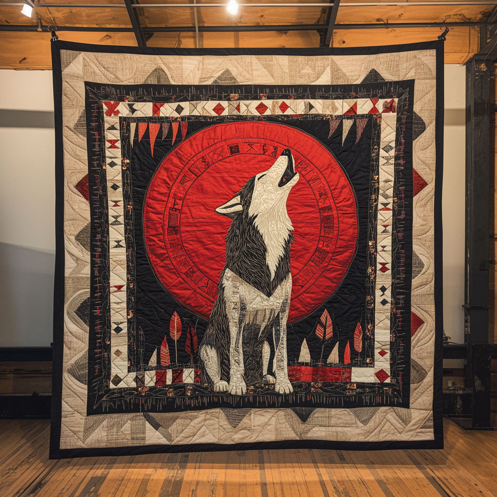 Spirit Echo Wolf Quilt Trendy Quilt Blanket Gift for Modern Home