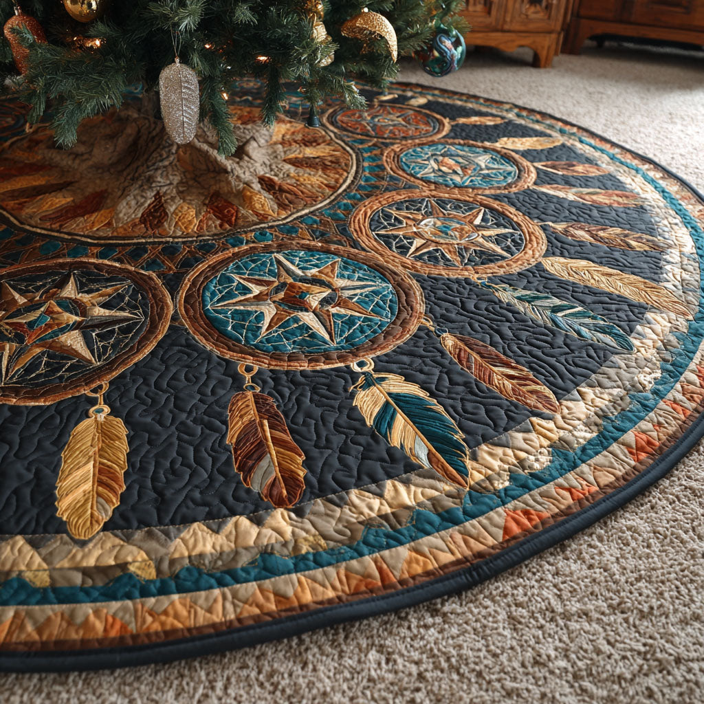 Spirit Feathers Christmas Quilted Tree Skirt Best Indoor Xmas Decorations Christmas Ideas For Family