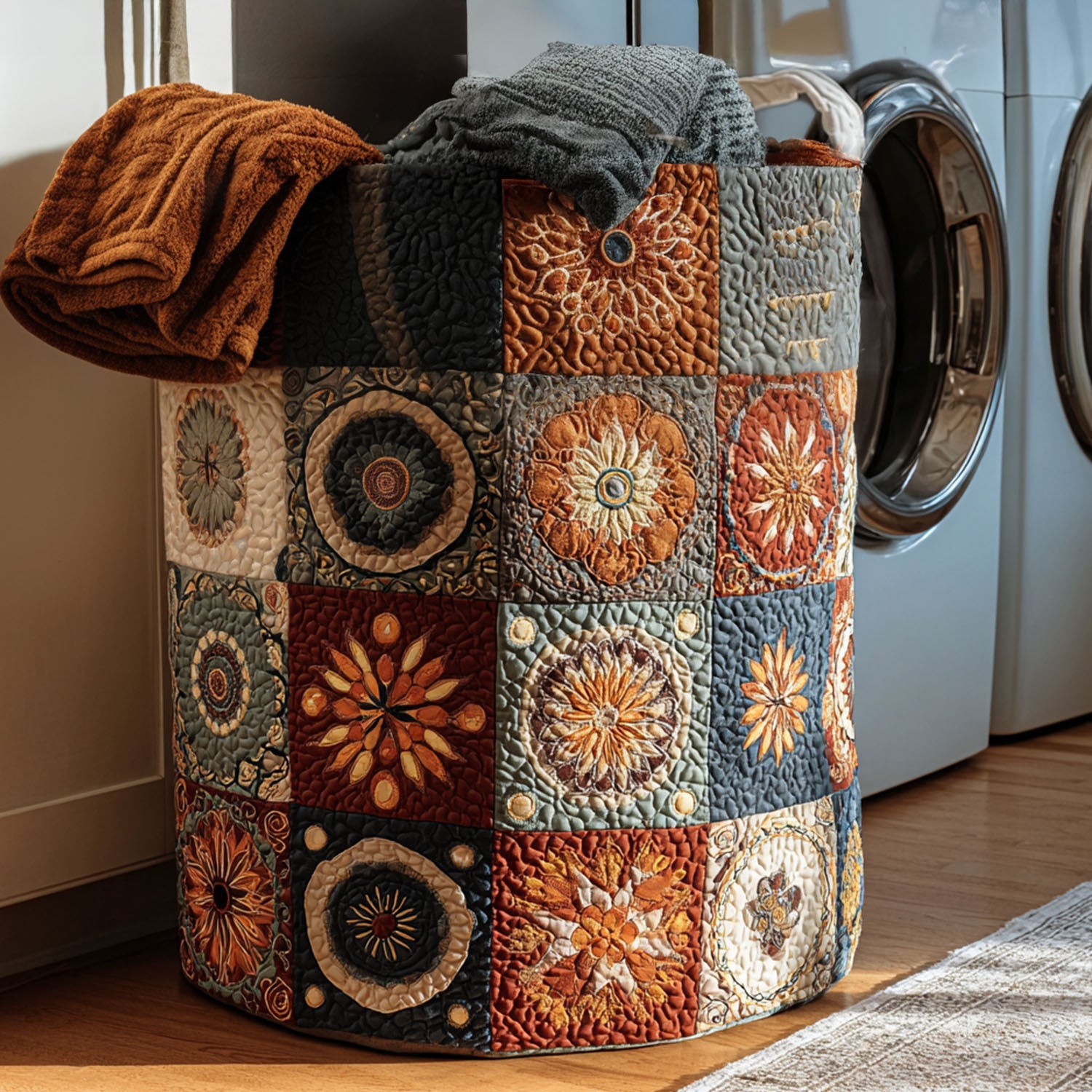 Spirit Geometry Quilted Laundry Basket Holiday Gift For Laundry Lovers