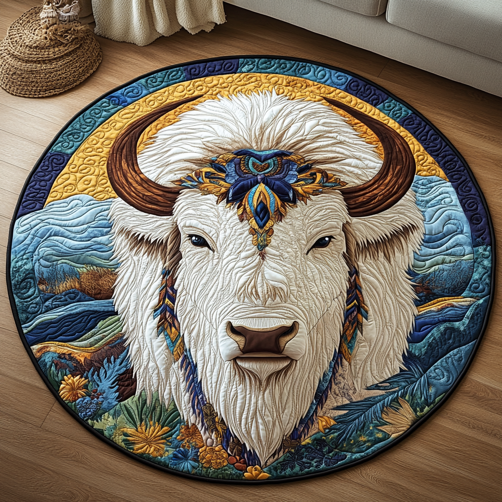 Spirit Herd Quilted Round Mat Entryway Decor Best Nana Gifts