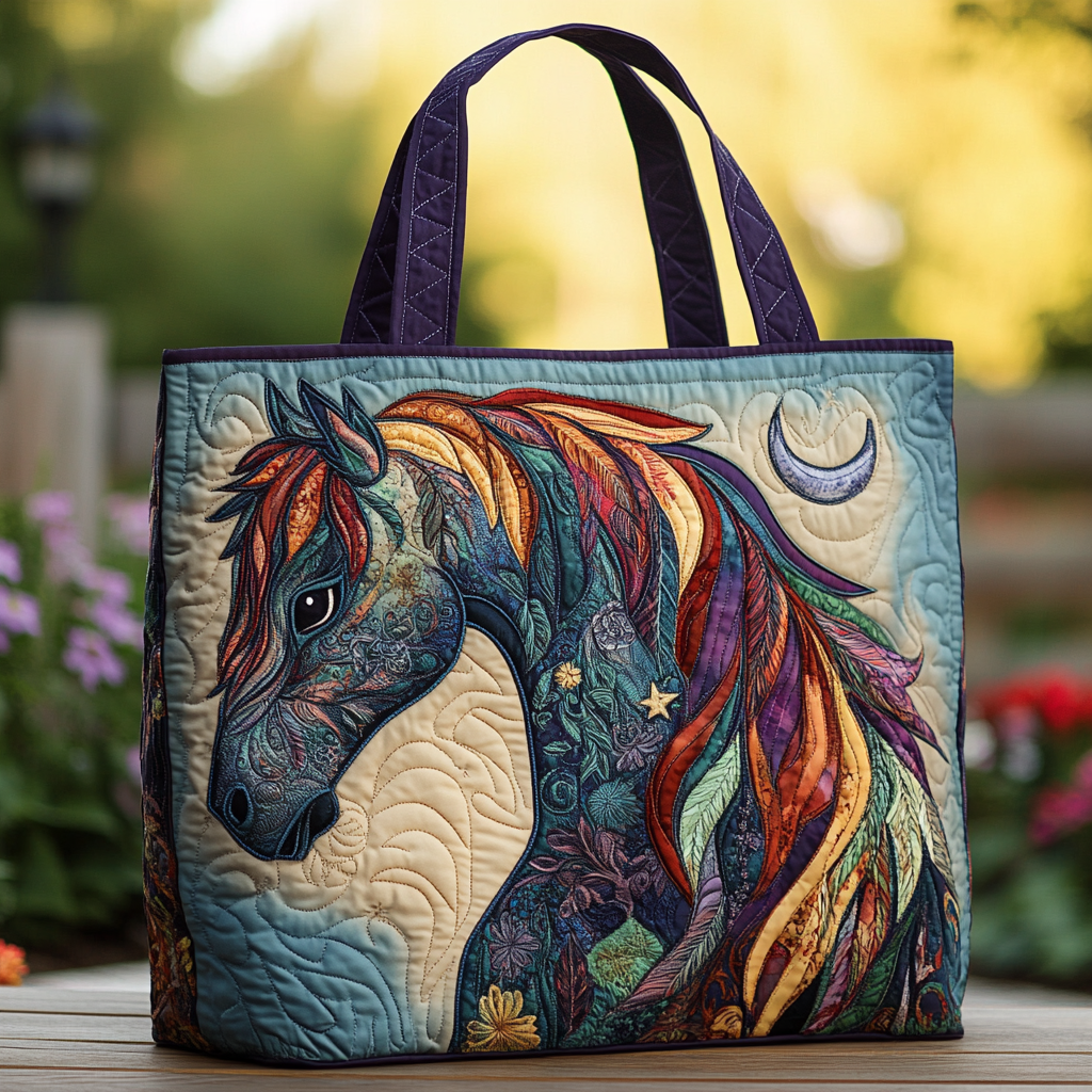 Spirit Horse Quilted Tote Bag Birthday Present Ideas For Horse Lover