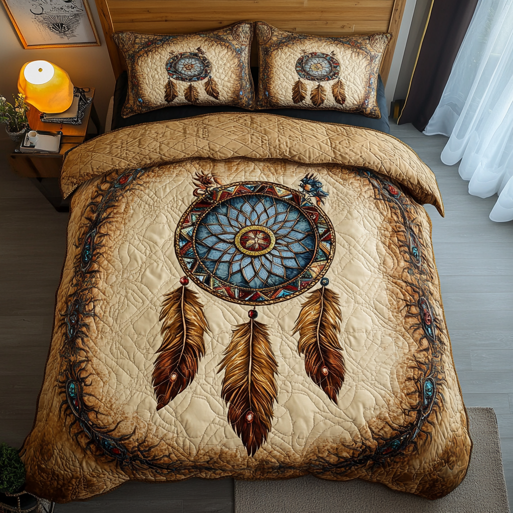 Spirit Net Quilted Bedding Set Christmas Duvet Sets Native American Related Presents
