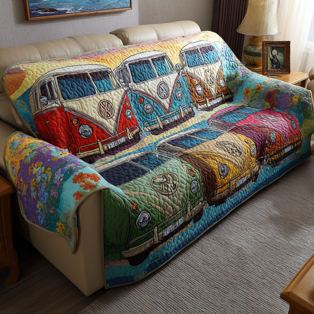 Spirit of Freedom Quilted Sofa Cover Home Decor Hippie Gifts Ideas For Her