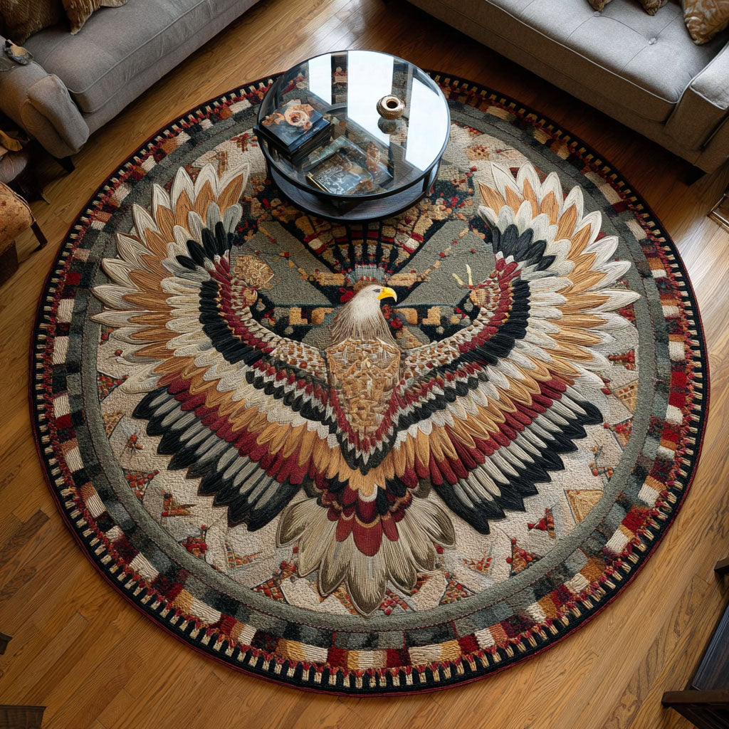 Spirit of the Eagle Quilted Round Mat Outdoor Entryway Decor Christmas Ornaments From Grandma
