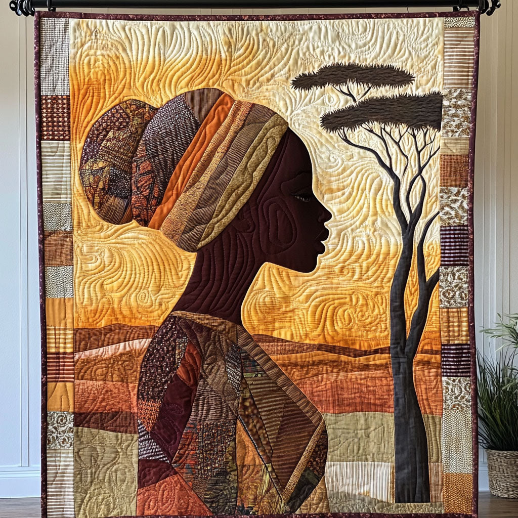 Spirit of the Savannah Quilt Blanket African Art Throw Blanket Gifts For Native American