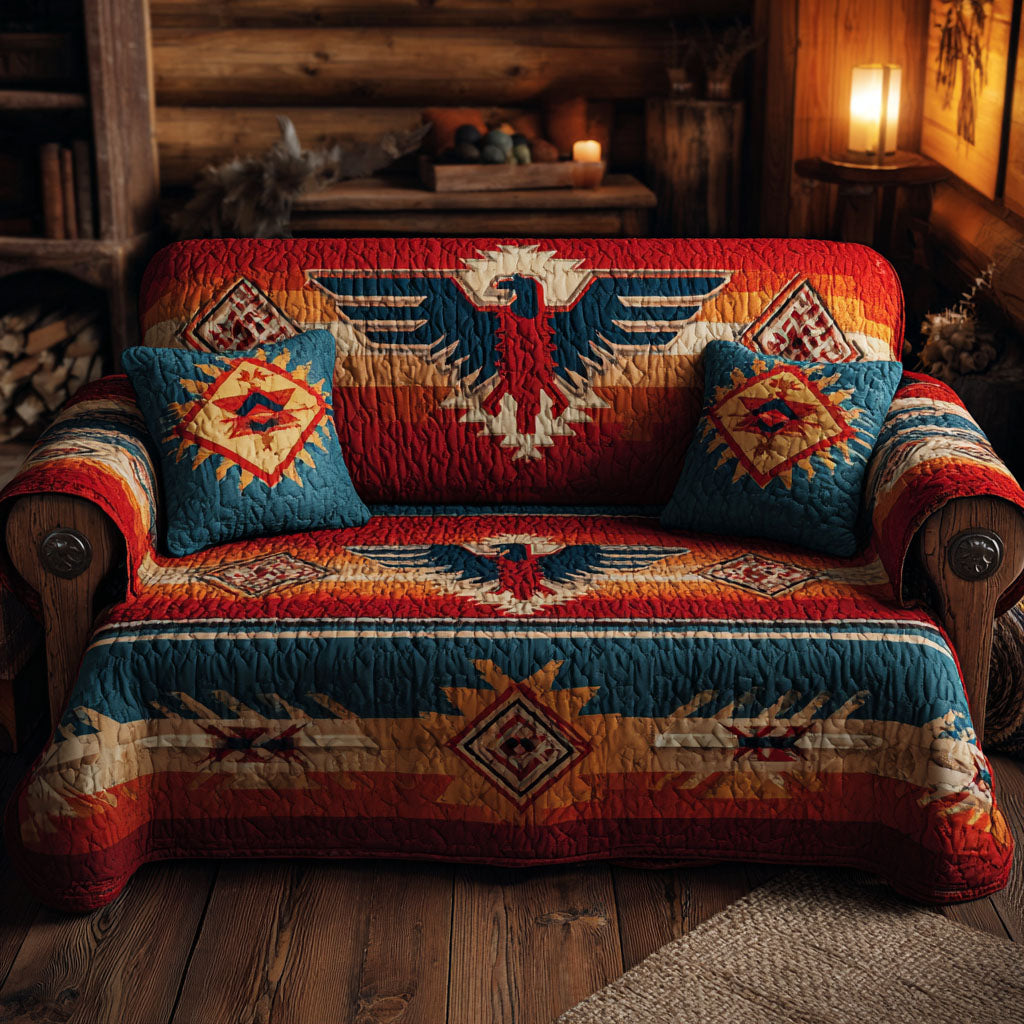 Spirit Of The West Quilted Sofa Cover Sofa Chaise Cover Native American Gift Ideas