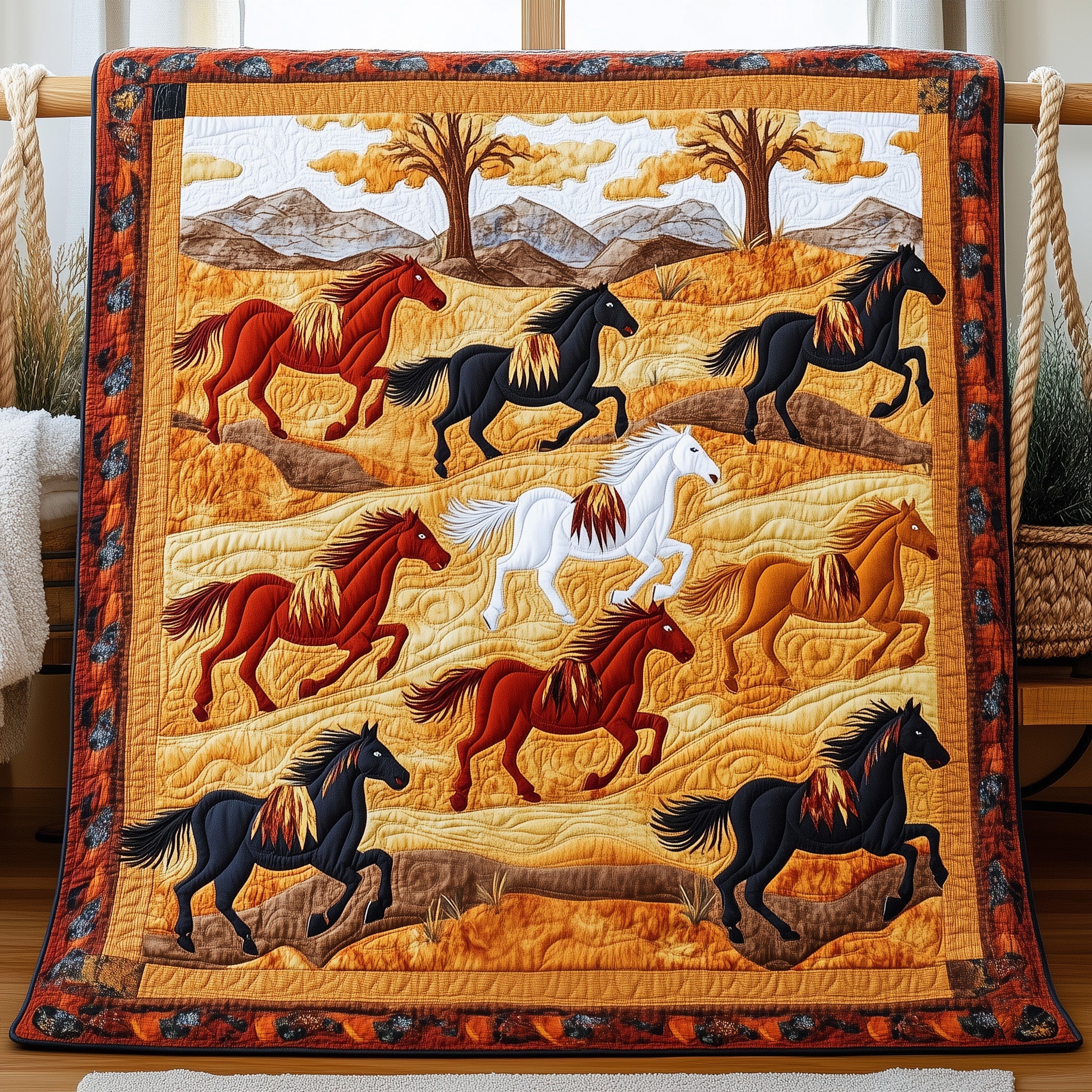 Spirit of the Wild Quilted Blanket Nice Throw BlanketChristmas Presents For Horse Lovers