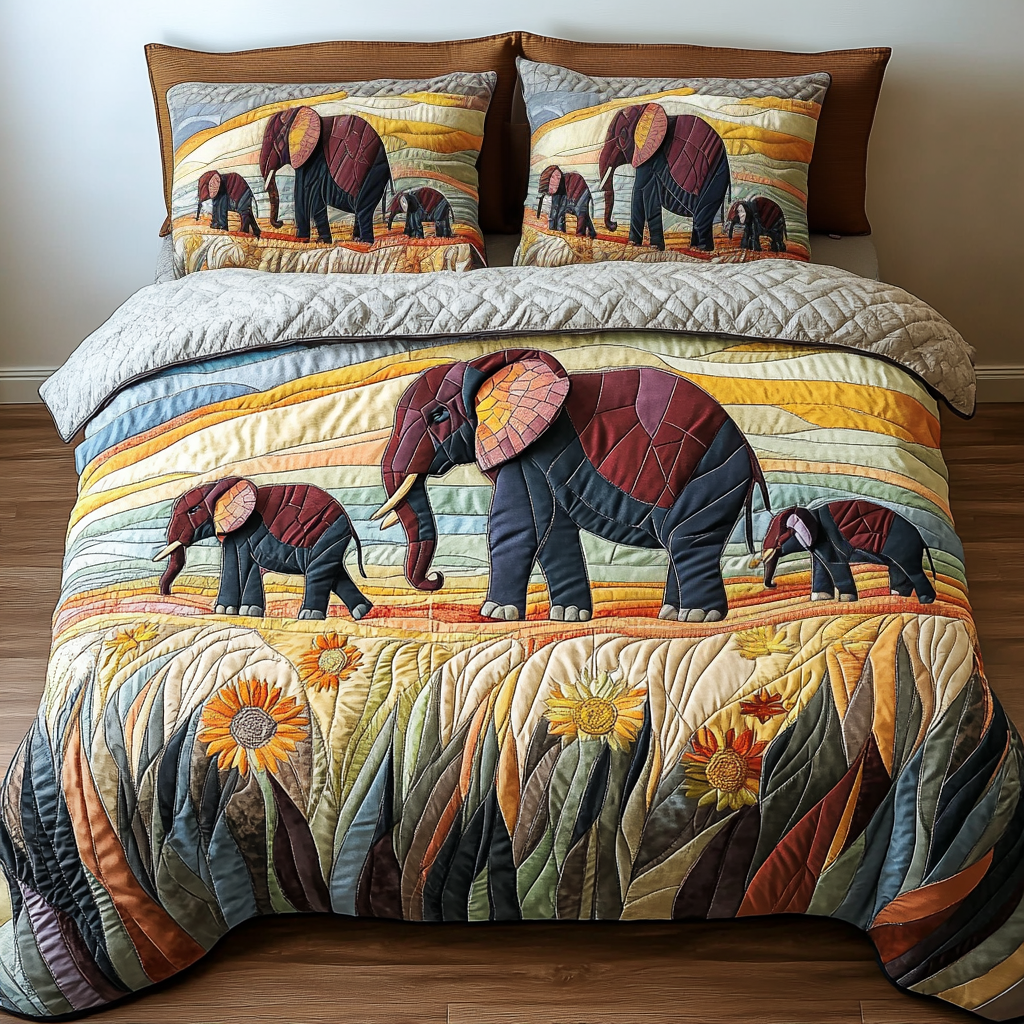Spirit Safari Quilted Bedding Set Holiday Duvet Cover Set Best Presents For Elephant Lovers Birthday