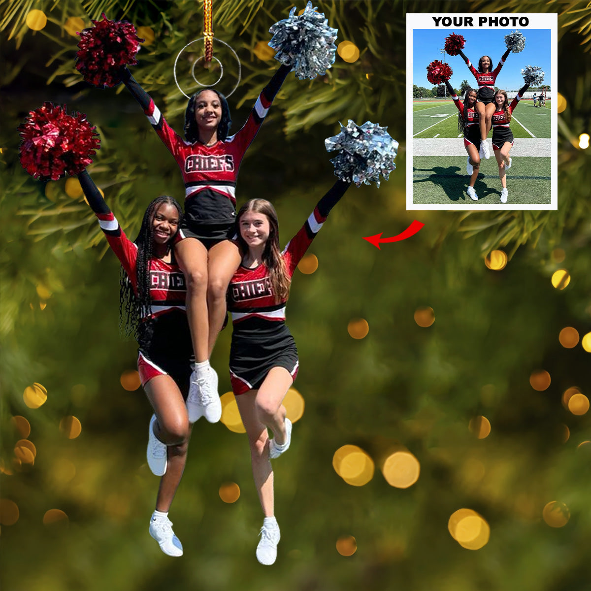 Spirit Squad Personalized Photo Mica Ornament Gift For Friend Lover Family Member