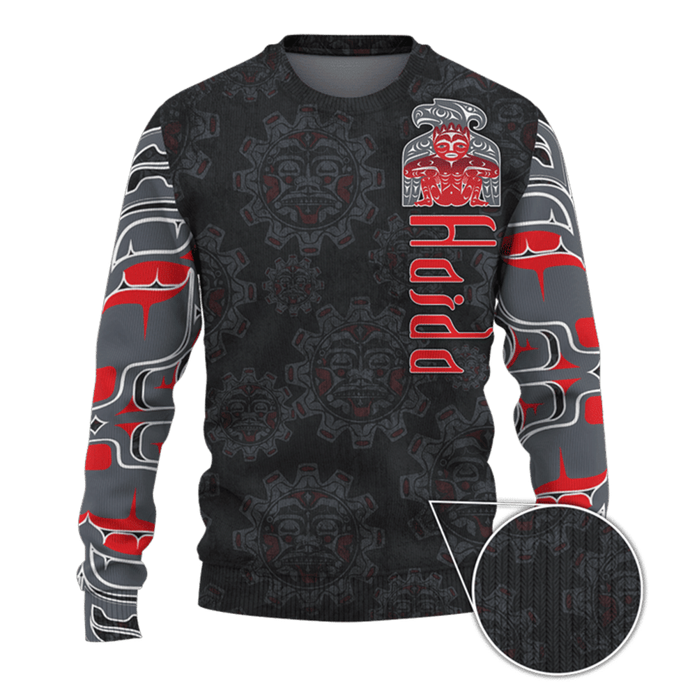 Spirit Tattoo Pacific Northwest Style 3D Sweater Haida Art Clothing